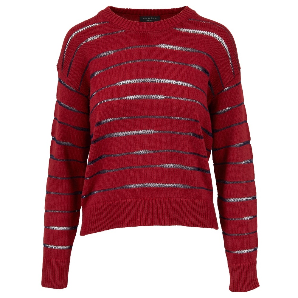 Rag & Bone Penn Sheer Stripe Crop Sweater women’s size S